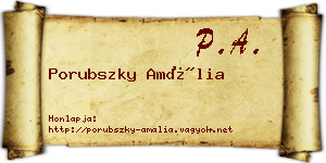 Porubszky Amália névjegykártya