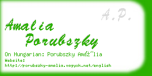 amalia porubszky business card